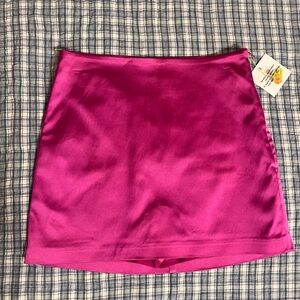 NWT cultnaked stretchy satin pink mini skirt size M